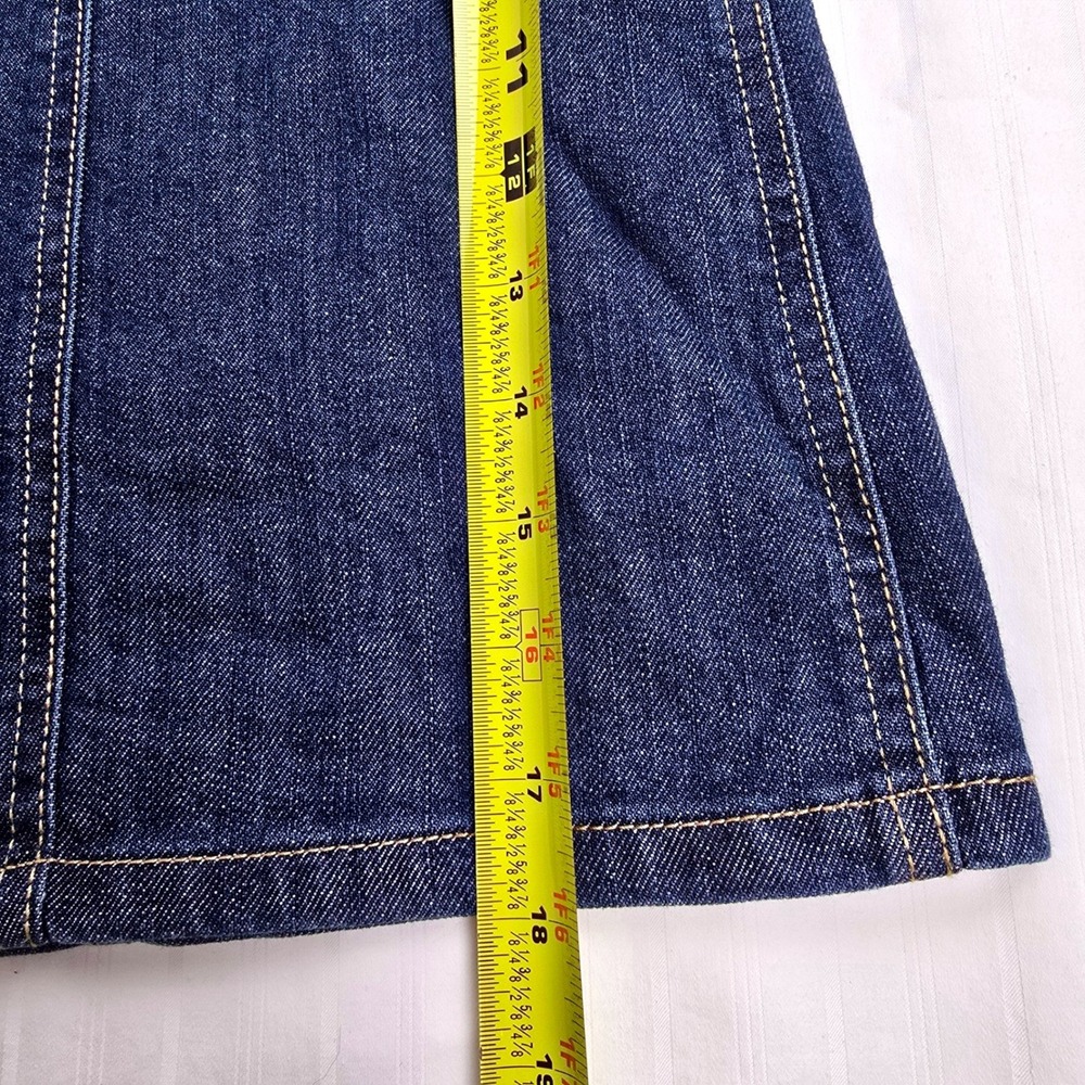 Gap Denim Button Front Mini Skirt Dark Wash A-Line High Waisted Blue Size 10/30 - Picture 11 of 12